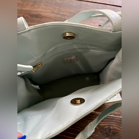 A NEW DAY bag  with leaves designs, light blue/green, NWOT - Picture 3 of 6